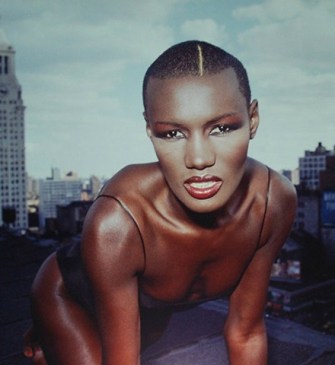 Grace Jones without hair